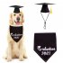 Small Dog Doctor  Hat With Dog Triangle Scarf Dog Hat Small Graduation Cap Pet Hat With Scarf black