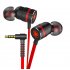 Small Hammerhead Earphone Game In ear Headsets With Microphone Wired Magnetic Noise Isolation Stereo Headset red