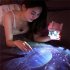 Small Rocket Projection Lamp Dream Starry Sky Rotating Romantic Atmosphere Lamp Dream USB Charging Night Light Novelty Rechargeable blue Rechargeable