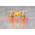 Smallest quadcopter ever  This 2 4 GHz mini quadcopter with 4 channel remote is lightweight  super portable and ready to fly out of the box  