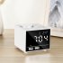 Smart Alarm Clock Bluetooth Speaker with LED Bedside Light Snooze Function Dual USB Port white 100   80   45