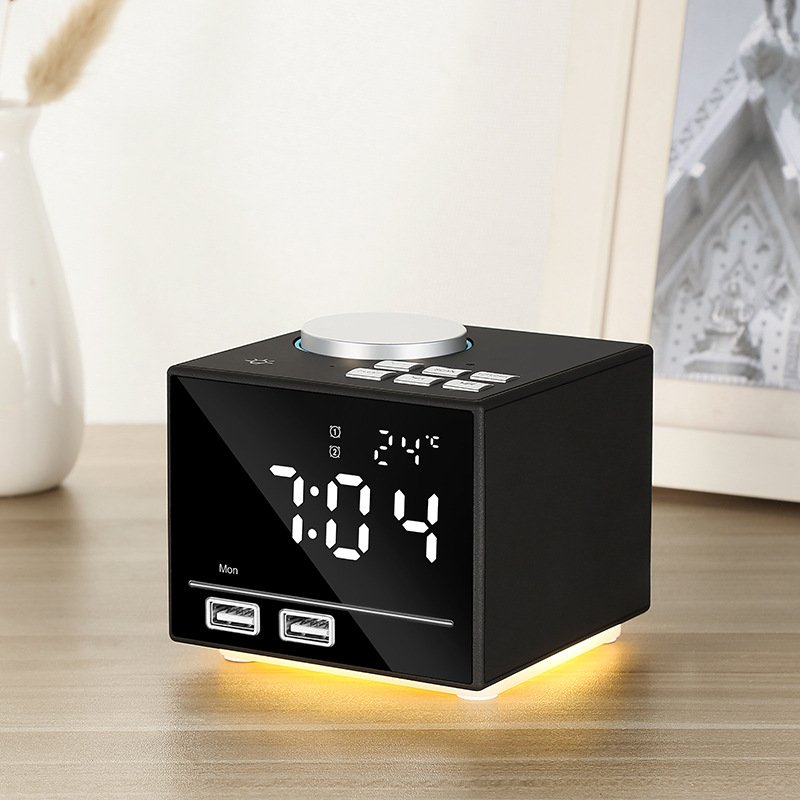 Wholesale Smart Alarm Clock Bluetooth Speaker with LED Bedside Light