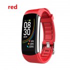 Smart Bluetooth Bracelet Temperature Measure ECG Heart Rate Blood Pressure Sleep Exercise Watch Band red