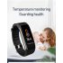 Smart Bluetooth Bracelet Temperature Measure ECG Heart Rate Blood Pressure Sleep Exercise Watch Band black