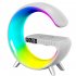 Smart Bluetooth Speaker Alarm Clock 15w Wireless Phone Charger Bedside Night Light Rgb Colorful Desk Lamp US Plug