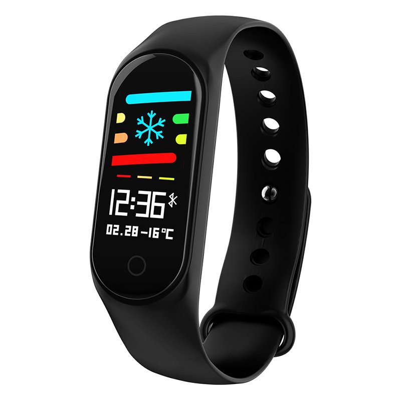 Smart Bracelet Color-screen IP67 Fitness Tracker Blood Pressure Heart Rate Monitor Smart Band for Android IOS Phone black