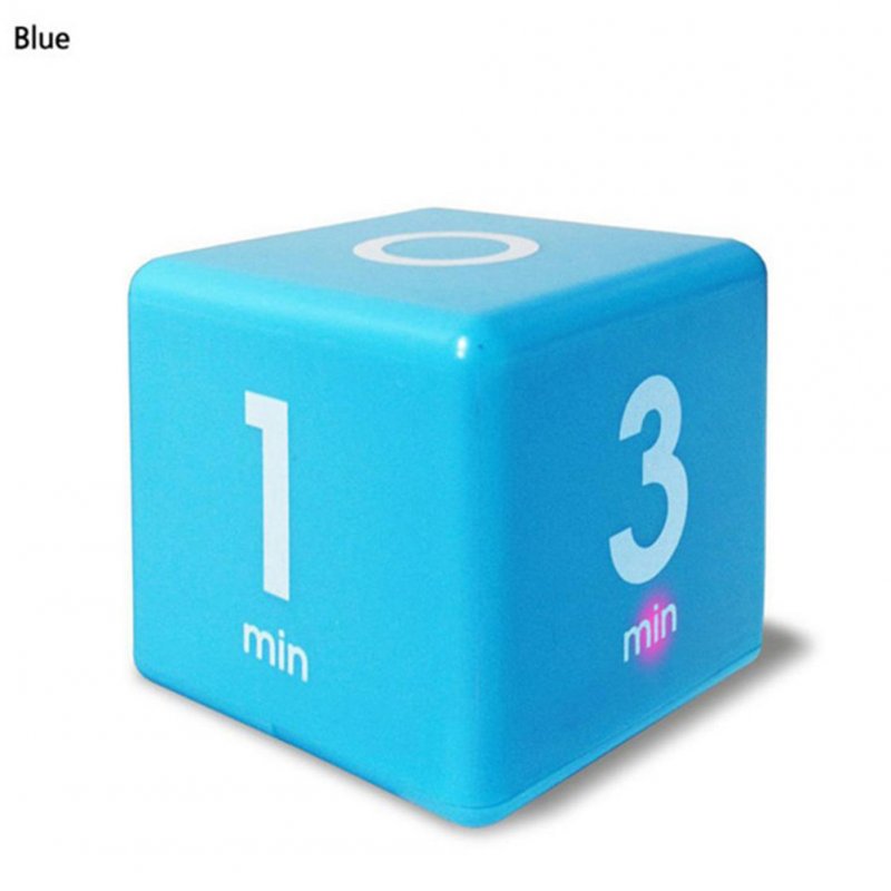 Smart Cube Shaped Yoga Timer Rest Reminder Kitchen Alarm Clock Countdown Timer blue