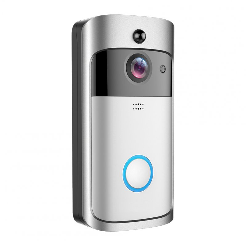 Smart Door Bell Wireless Wifi Rain-proof Night Vision Intercom Camera Doorbell V5-M3 Silver