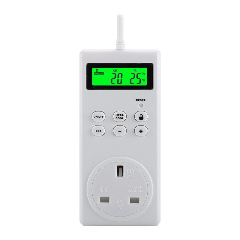 Smart Home Wireless Electric Socket Automatic Thermostat Plug Outlet Built-in Temperature Sensor Remote Control UK plug