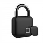 Smart Keyless Fingerprint Lock Waterproof APP / Fingerprint Unlock Anti-Theft Security Padlock Door Luggage Case Lock black