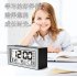 Smart Silent Luminous Alarm Clock 2 Kinds Alarm Ring LCD Wide View Screen English Edition white
