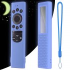 Smart Tv Remote Control Case Silicone Anti-slip Cover Compatible For 2022 Samsung Tm2280ecobn59 Solar Remote Control Luminous blue suit