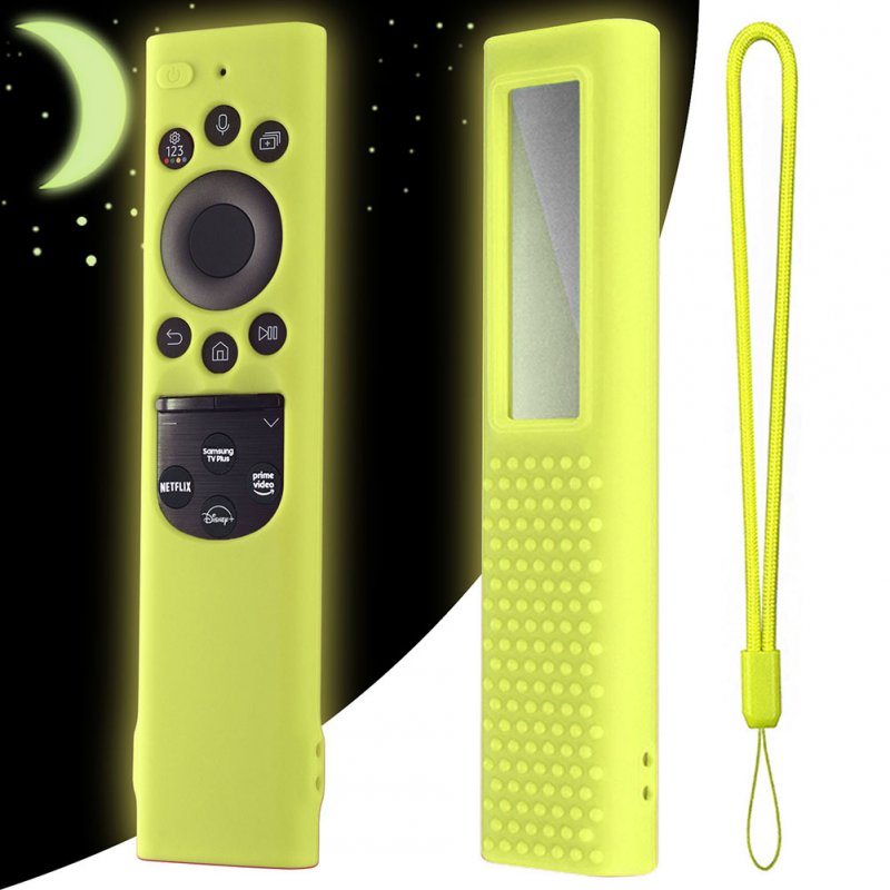 Smart Tv Remote Control Case Silicone Anti-slip Cover Compatible For 2022 Samsung Tm2280ecobn59 Solar Remote Control Luminous green suit