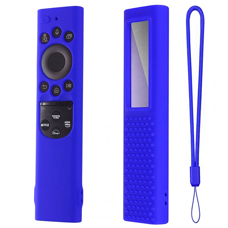 Smart Tv Remote Control Case Silicone Anti-slip Cover Compatible For 2022 Samsung Tm2280ecobn59 Solar Remote Control blue suit