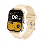 Smart Watch 1.69 Inch Full Touch Screen Bluetooth Calling Wristwatch Sports Fitness Bracelet Gold rubber