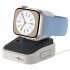 Smart Watch Charging Stand Silicone Charging Holder Dock Retro Computer Design Compatible For IWatch 8 7 6 5 4 3 2 1 Galaxy Watch6 6pro 5 5pro White