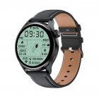 Smart  Watch Hk3 Bluetooth-compatible Call With Encoder Heart Rate Blood Pressure Monitor Watch Black Brown-Silicone belt