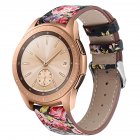 Smart Watch Leather Watch Strap Double Color Round Tail for Samsung Galaxy  42mm  SM R810 Black leather flower