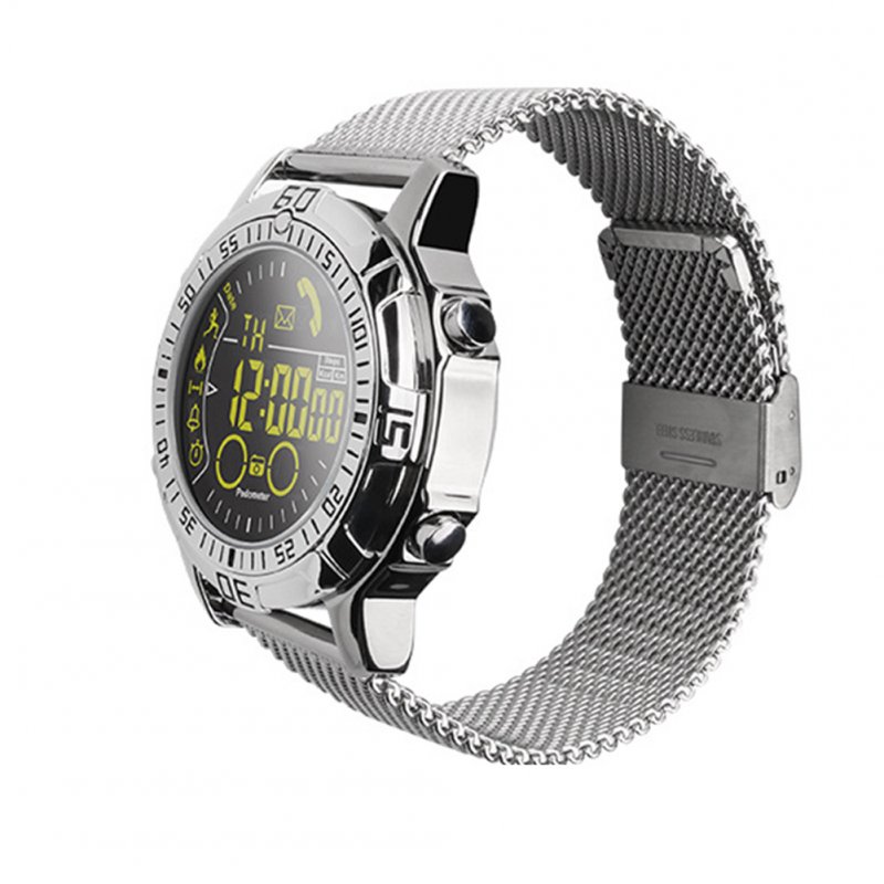 Heart Rate Tracker Silver Steel Belt
