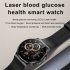 Smart Watch Touch Control Screen Infrared Physiotherapy Ecg Heart Rate Blood Oxygen Monitor Black Belt