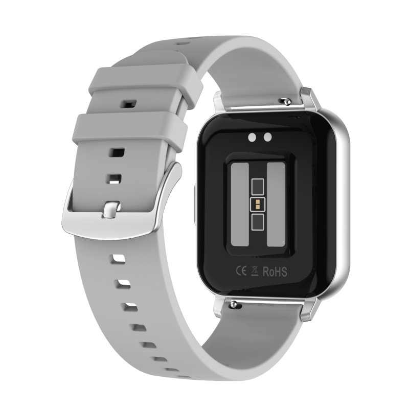 Smart Watch Touch Screen IP68 Waterproof Heart Rate Blood Pressure Monitor Smartwatch gray_Rubber belt