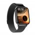 Smart Watch Touch Screen IP68 Waterproof Heart Rate Blood Pressure Monitor Smartwatch black Steel belt