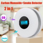 Smoke Alarm Co Carbon Monoxide Detector 2 In 1 Household Lcd Display Sound Light Alarm For House Apartment English