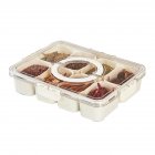 Snackle Box Container, Divided Serving Tray With Lid, Handle Portable Snack Platters, Clear Organizer For Candy, Fruits, Nuts, Snacks, Wedding, Party White spice box (8 compartments)