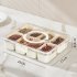 Snackle Box Container  Divided Serving Tray With Lid  Handle Portable Snack Platters  Clear Organizer For Candy  Fruits  Nuts  Snacks  Wedding  Party White spic