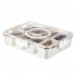 Snackle Box Container  Divided Serving Tray With Lid  Handle Portable Snack Platters  Clear Organizer For Candy  Fruits  Nuts  Snacks  Wedding  Party White spic
