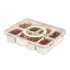Snackle Box Container  Divided Serving Tray With Lid  Handle Portable Snack Platters  Clear Organizer For Candy  Fruits  Nuts  Snacks  Wedding  Party White spic