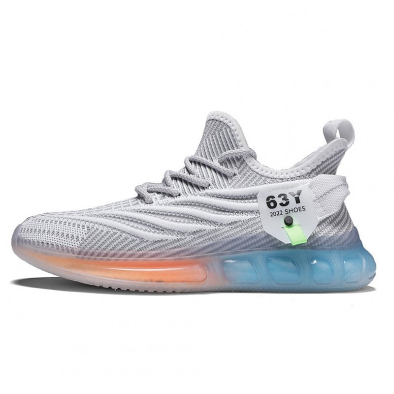Sneakers For Men Breathable Mesh Running Shoes Anti-slip Wear-resistant Rubber Soles Sport Shoes For Running Fitness grey 43