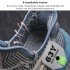 Sneakers For Men Breathable Mesh Running Shoes Anti slip Wear resistant Rubber Soles Sport Shoes For Running Fitness Denim Blue 39