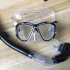Snorkel Mask With Physical Tempered Glass Lens Swimming Waterproof Soft Silicone Glasses Full Dry Tube Diving Snorkel And Goggles Set Transparent Black