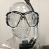 Snorkel Mask With Physical Tempered Glass Lens Swimming Waterproof Soft Silicone Glasses Full Dry Tube Diving Snorkel And Goggles Set Transparent Black