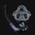 Snorkel Mask With Physical Tempered Glass Lens Swimming Waterproof Soft Silicone Glasses Full Dry Tube Diving Snorkel And Goggles Set Transparent Black