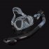 Snorkel Mask With Physical Tempered Glass Lens Swimming Waterproof Soft Silicone Glasses Full Dry Tube Diving Snorkel And Goggles Set Transparent Black