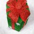 Snowflake Sisal PVC Hexagon Gift Boxes Christmas Party Yard Art Decorations Green 15cm