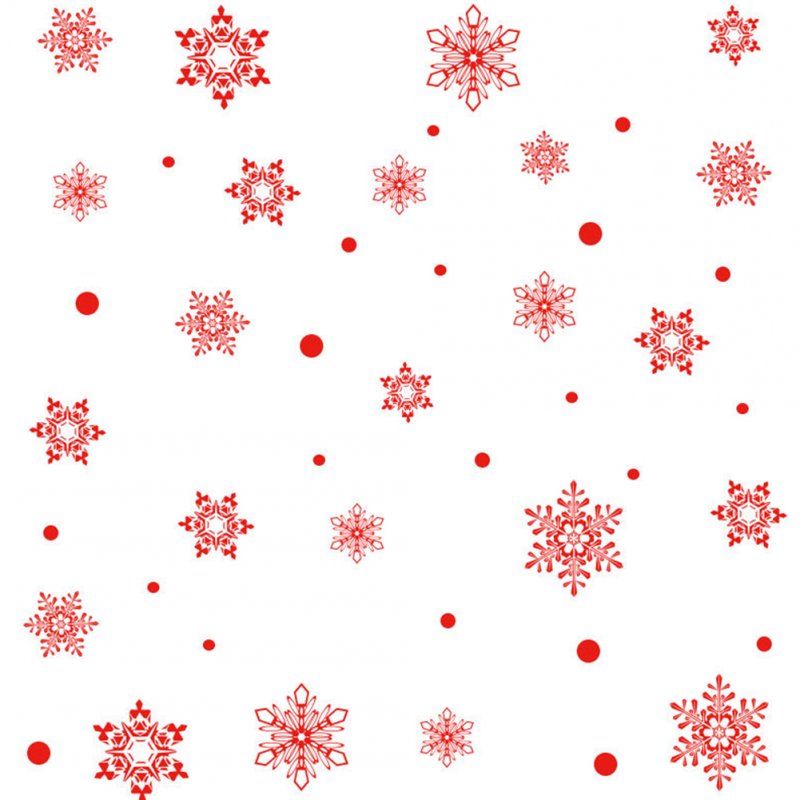 Snowflower Pattern Static Window Sticker Kids Room Christmas Decorations red