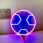Soccer Neon Sign For Bedroom, Battery/USB Powered LED Football Neon Lamp Sports Neon Sign For Home Bedroom Club Party Wall Hanging Decor pink+blue