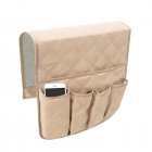 Sofa Armchair Storage Bag Portable Foldable Large Size Armrest Organizer Suitable For Most Couch Recliner Chair Arms beige
