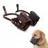 Soft PU Leather Anti Bark Bite Chew Stop Grooming Mouth Muzzle for Dogs