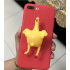 Soft Protective Shell Case with Creative Silicone 3D Laying Hen Pattern for iPhone 6  6s  7  7 Plus Black