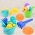 Soft Silicone Beach Toys for Children SandBox Set Kit Bucket Shovel 9 pcs of beach toys