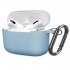Soft Silicone Case for Airpods Pro Shockproof Hook Protective Bags With Keychain Earbuds Cover light grey