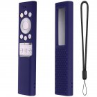 Soft Silicone Dustproof Protective Cover Remote Control Case With Lanyard Compatible For Samsung Tv Remote Control Bn59 Solar Navy blue