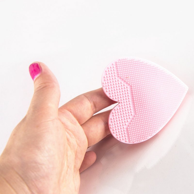 Soft Silicone Finger-Sleeve Style Heart Shape Face Cleaning Brush Makeup Foundation Brush for Massage Exfoliating