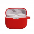 Soft Silicone Protective Case Compatible For Jbl Tune T130nc Tws Wireless Bluetooth Earphone Anti-lost Storage Cover red