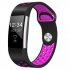 Soft Silicone Replacement Spare Sport Band Bracelet Strap for Fitbit Charge 2  Black purple