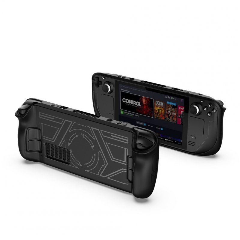 Soft Silicone Shell Shockproof Non-slip Protective Cover Compatible For Steam Deck Game Console Ty-2830 black